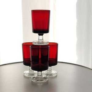 4 Luminarc Cavalier Shot Glasses | Ruby Red ♥️🍒